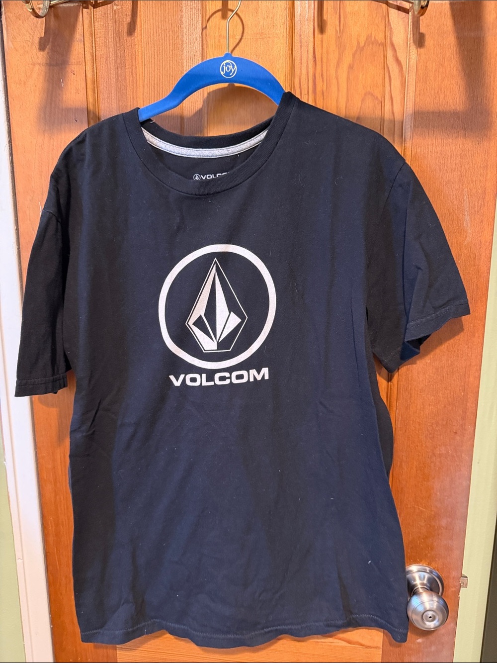 Volcom Black Tee with White Diamond Logo